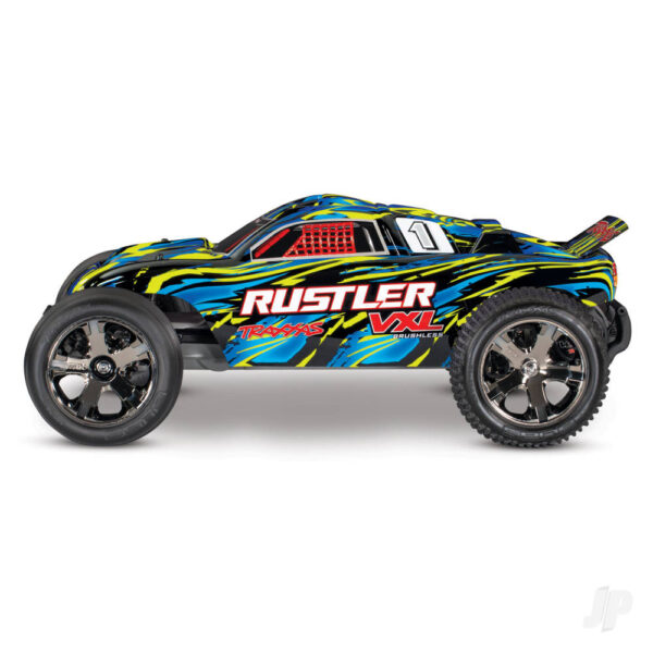 Traxxas TRX37076-4-YLW Rustler VXL 1:10 2WD TSM RTR Brushless - Yellow - Image 3