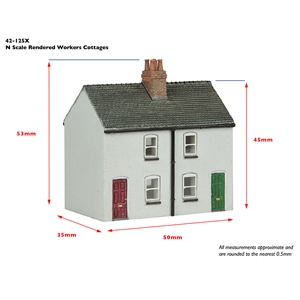 Graham Farish 42 125X Scenecraft N Gauge Rendered Workers Cottages Graham Farish 42 125X Scenecraft N Gauge Rendered Workers Cottages