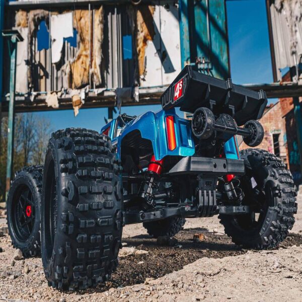 ARRMA ARA4410V2T2  1/10 Outcast 4X4 4S V2 BLX Stunt Truck RTR - Blue - Image 15