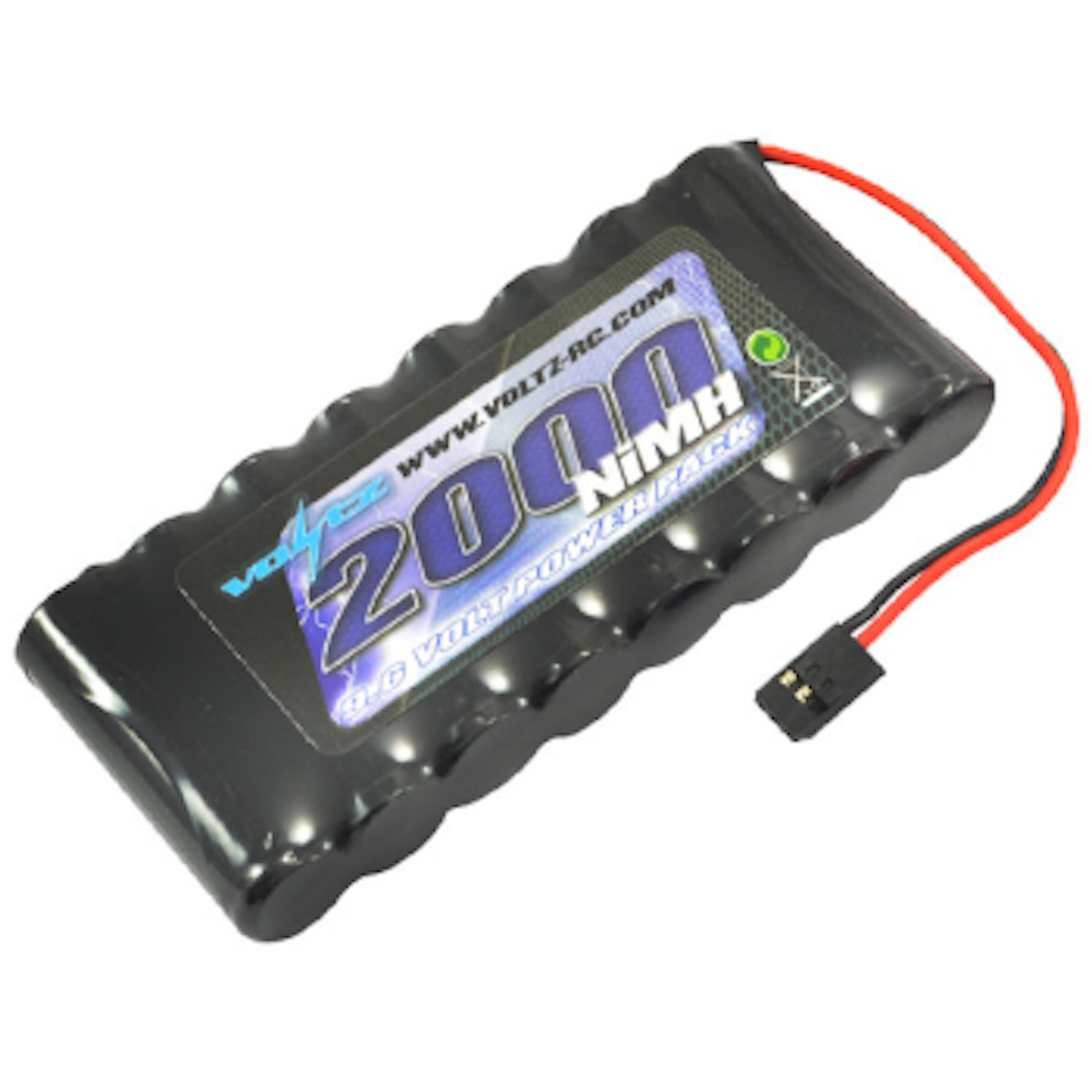 NHX Muscle Pack 9.6V 2000mAh NiMH Square Transmitter Battery W/ JR Connector