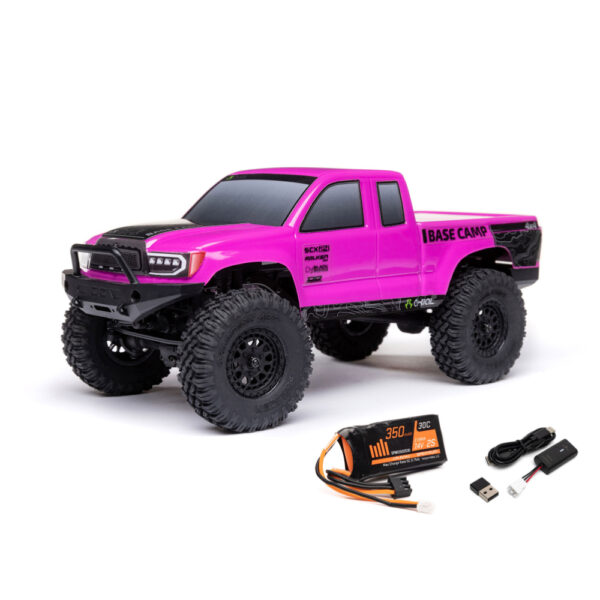 Axial AXI-1219T3 1/24 SCX24 Base Camp 4WD Rock Crawler RTR Pink