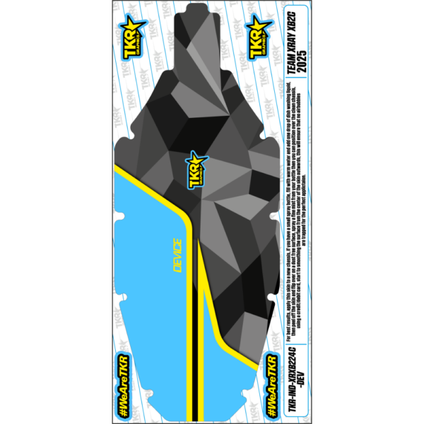 TKR-IND-XRXB225-DEV Custom Chassis skin - 1 pc (XRAY XB2 2025)