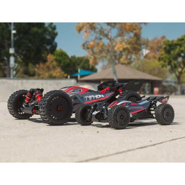 Arrma ARA2306T1 1/18 TYPHON GROM 223S BLX 4X4 Buggy (No Batt/Charg) Silver - Image 12