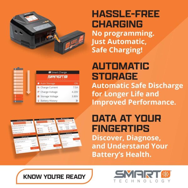 Spektrum SPMX-1089 11.1V 1300mAh 3S 30C Smart G2 LiPo Battery: IC2 - Image 2