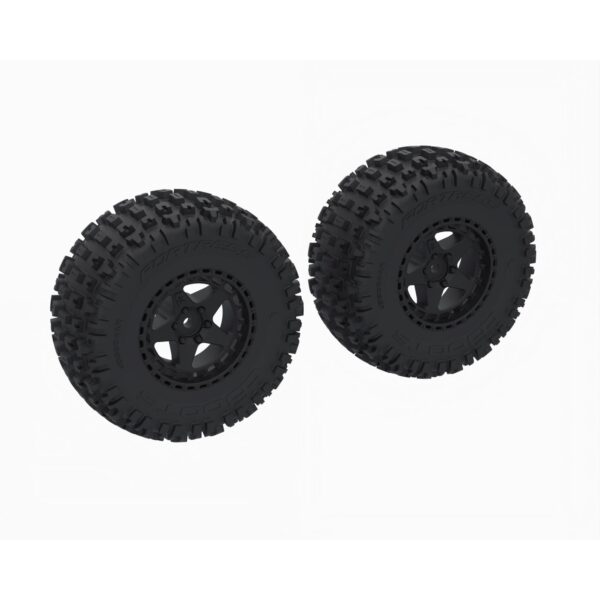 ARRMA ARA-1616 DBOOTS 'FORTRESS SC' Tire Set Glued, Black (2)