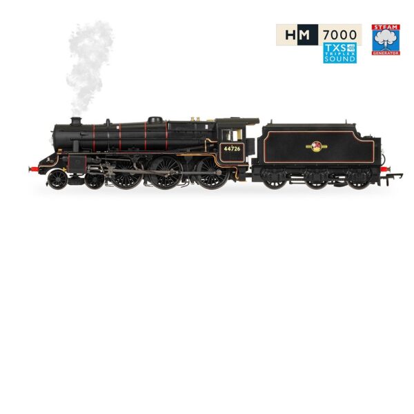 Hornby R30225SS BR, Stanier 5MT 'Black 5', 4-6-0, 44726 With Steam Generator - Era 5 - Image 11