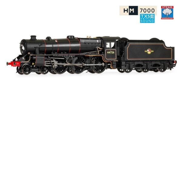 Hornby R30225SS BR, Stanier 5MT 'Black 5', 4-6-0, 44726 With Steam Generator - Era 5 - Image 2