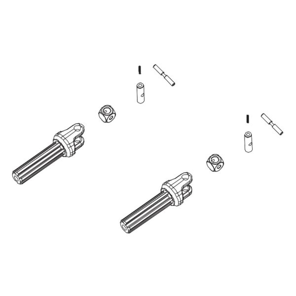 PD Racing PD861-016 Slider Shaft Male Assembly 2PCS