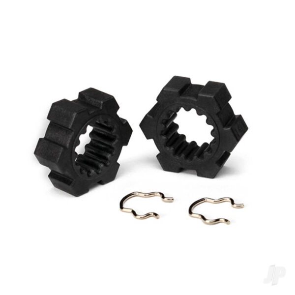 Traxxas TRX7756 Wheel Hubs, hex (2 pcs) / hex clips (2 pcs)