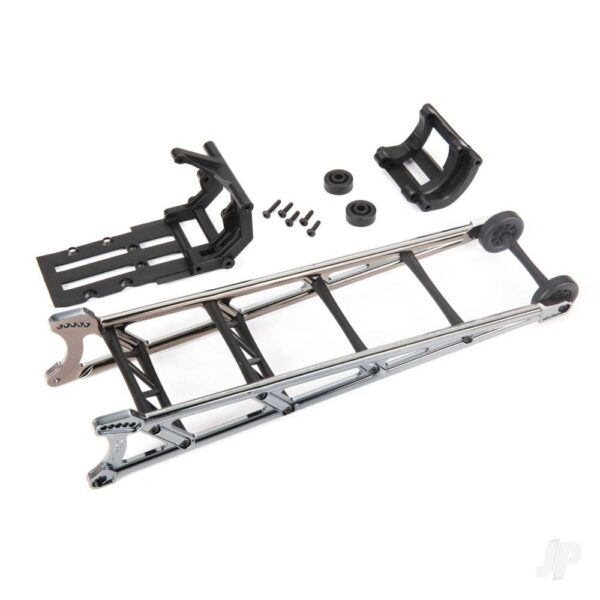 Traxxas TRX9460X Wheelie bar, Black Chrome (assembled) / wheelie bar mount