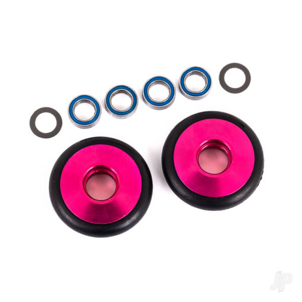 Traxxas TRX9461P 6061-T6 Aluminium Wheelie Bar Wheels - Pink