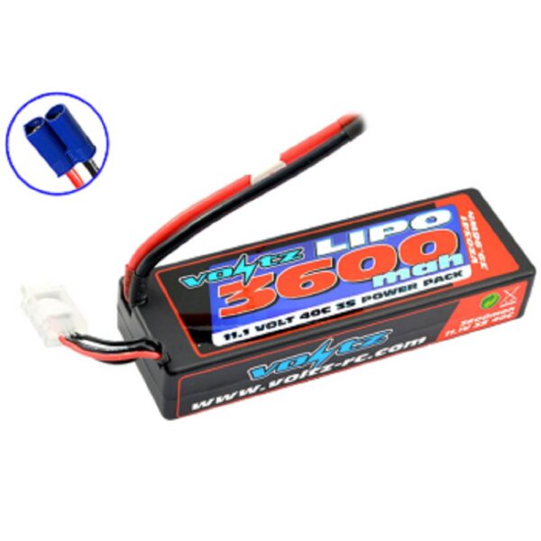 Voltz VZ0341EC5 3600mAh HARDCASE 3S 11.1V 40C LIPO STICK LOW PRO (2S SIZE)