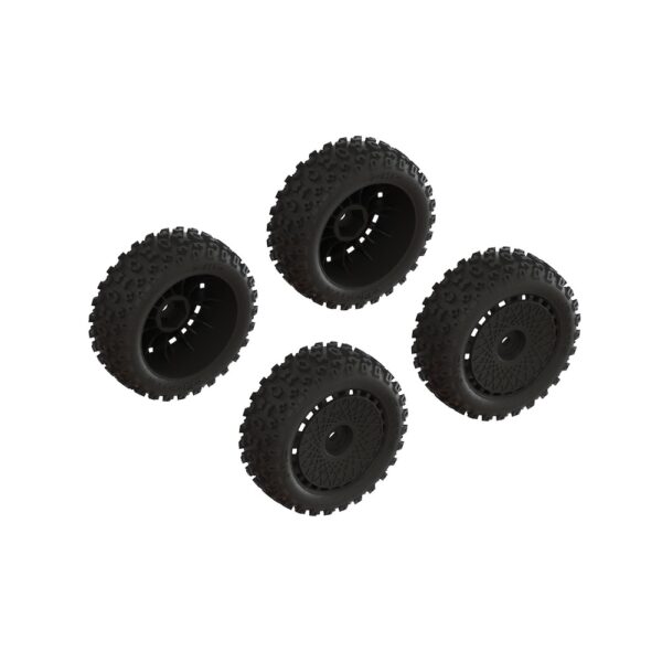 Arrma ARA550114 dBoots '2-HO' Tire Set Glued (Black) (2 Pairs)