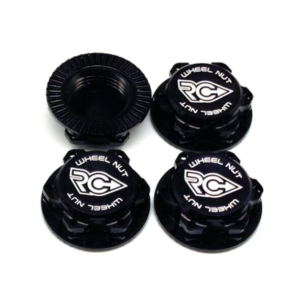 RC Project RCPJ-A033-B Ultra-Lightweight Wheel Nuts - Fine Thread M12x1.0 (Black)