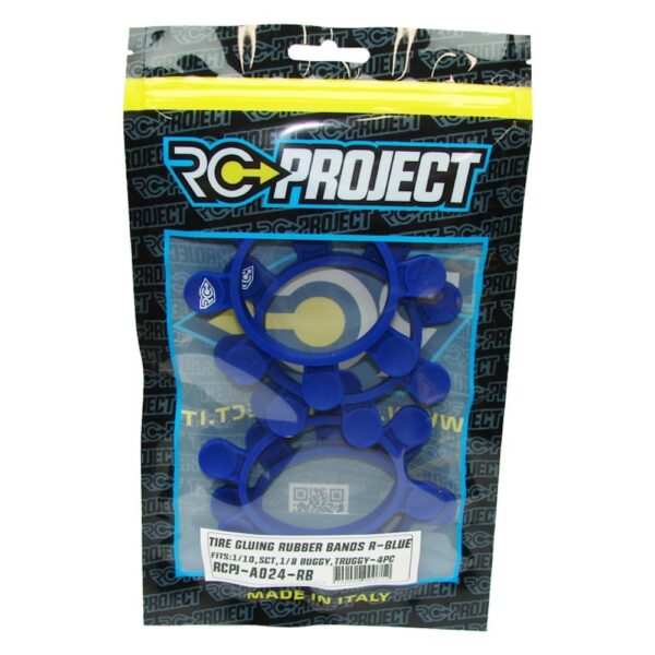 RC Project RCPJ-A024-RB Tyre Gluing Rubber Bands Reflex Blue 4pcs