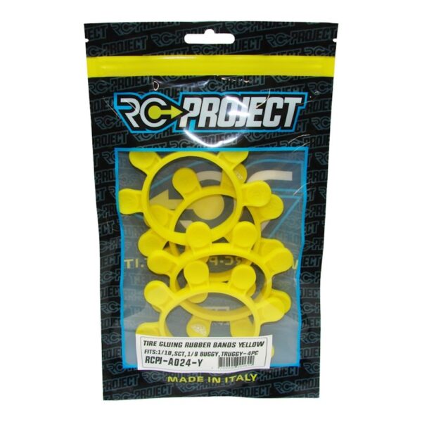 RC Project RCPJ-A024-Y Tyre Gluing Rubber Bands Yellow 4Pcs