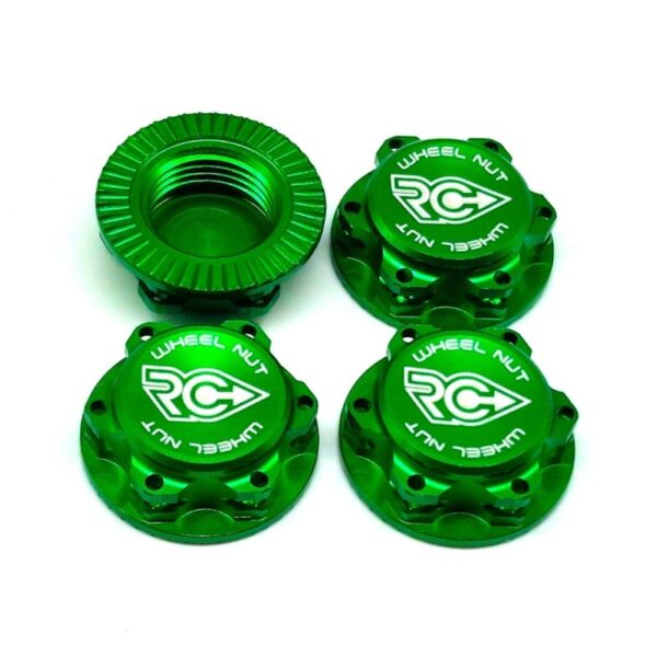 RC Project RCPJ-A033-GN Ultra-Lightweight Wheel Nuts - Fine Thread M12x1.0 (Green)