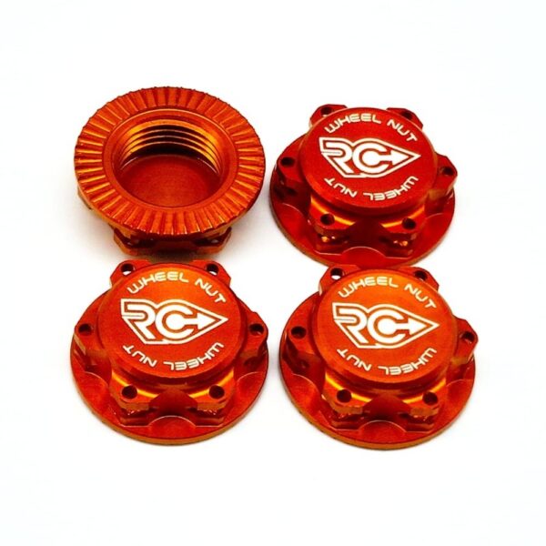 RC Project RCPJ-A033-O Ultra-Lightweight Wheel Nuts - Fine Thread M12x1.0 (Orange)