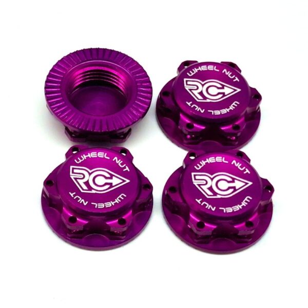 RC Project RCPJ-A033-P Ultra-Lightweight Wheel Nuts - Fine Thread M12x1.0 (Purple)