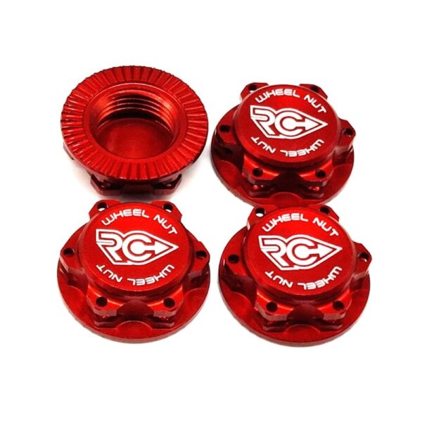 RC Project RCPJ-A033-R Ultra-Lightweight Wheel Nuts - Fine Thread M12x1.0 (Red)