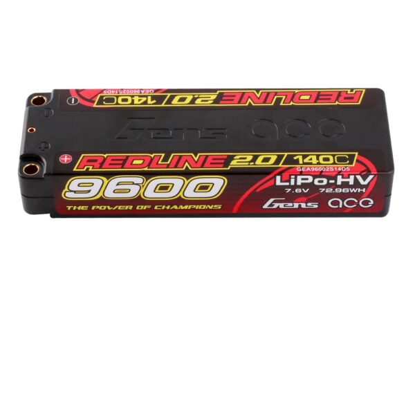 Gens Ace GC2H9600-140T Li-Po HV Car Hard Case 2S 7.6V 9600mAh 140C RL2 Short 5mm - Image 5