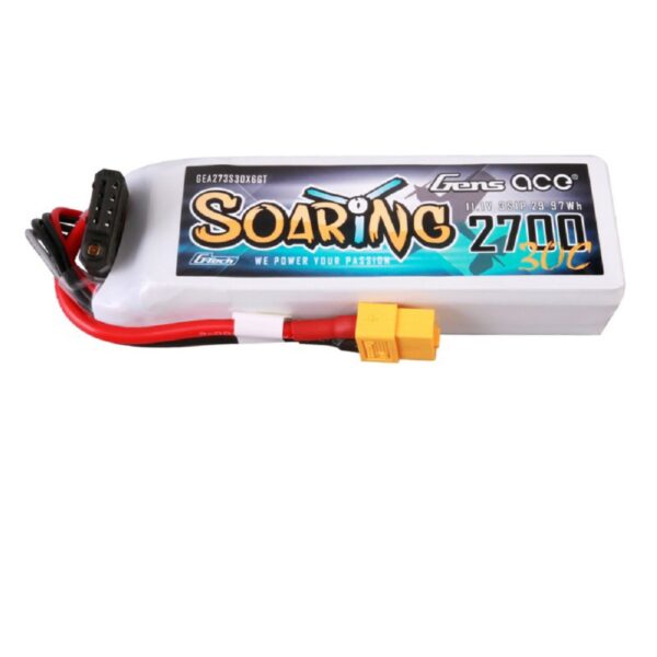 Gens Ace GT3S2700-30X6 Lipo G-Tech 3S 11.1V 2700mAh 30C Soaring with XT60 - Image 2