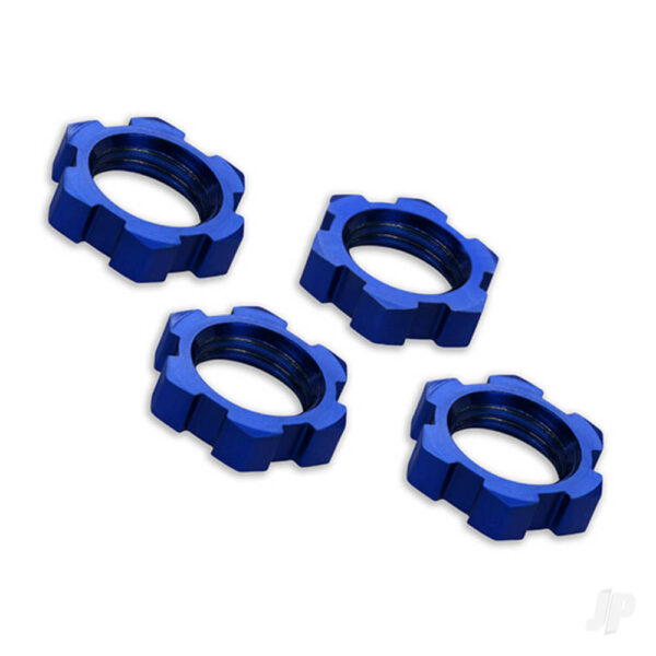 Traxxas TRX7758 Wheel nuts, splined, 17mm, serrated (Blue-anodised) (4 pcs)