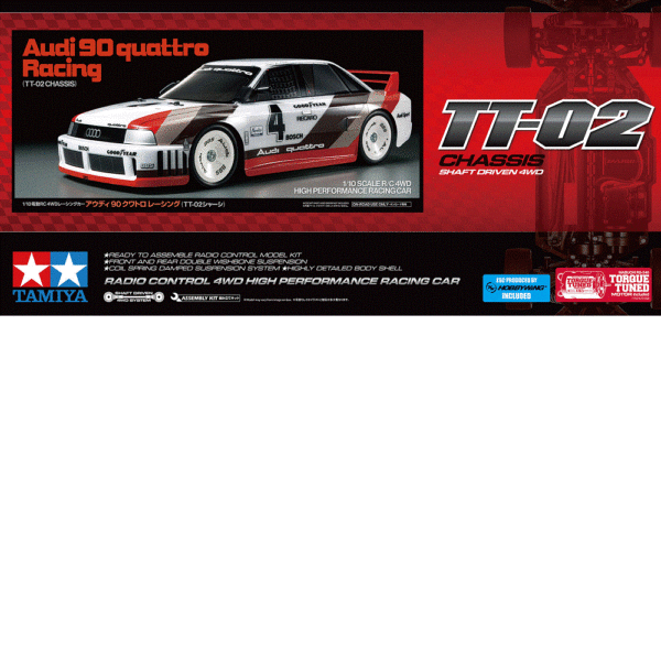 Tamiya 58744 Audi 90 Quattro Racing (TT-02) - Image 2