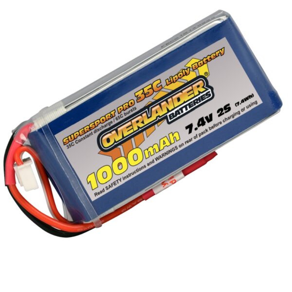 Overlander 2560-JST-BEC 1000mAh 7.4V 2S 35C Supersport Pro LiPo Battery - Image 2