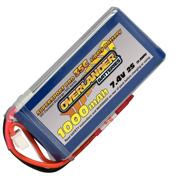 Overlander 2560-JST-BEC 1000mAh 7.4V 2S 35C Supersport Pro LiPo Battery