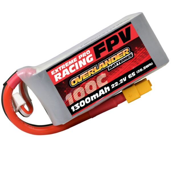 Overlander 3336 1300mAh 22.2V 6S 100C FPV LiPo Battery - Image 2