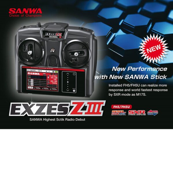 Sanwa SA101A33171A Radio Sanwa Exzes Z3 FH5 RX493i Receiver with TX Battery instal