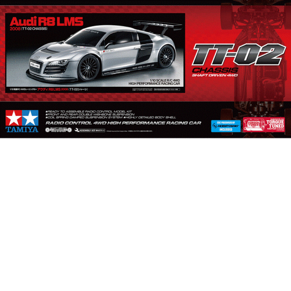Tamiya 58749 Audi R8 LMS 2008 (TT-02) - Image 2