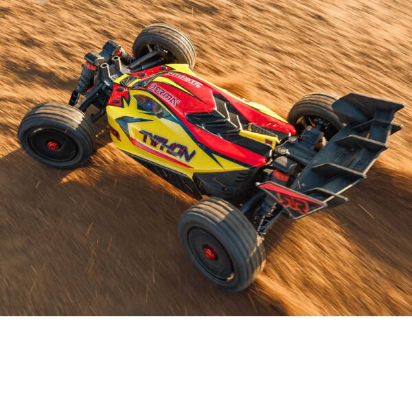 Arrma ARA4206V4T2 1/8 TYPHON MEGA 665 4X4 RTR Buggy Yellow - Image 23