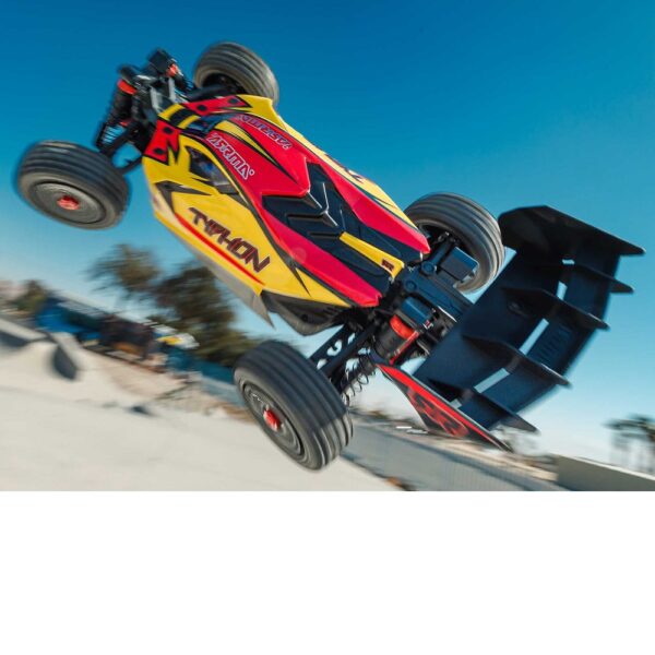 Arrma ARA4206V4T2 1/8 TYPHON MEGA 665 4X4 RTR Buggy Yellow - Image 22