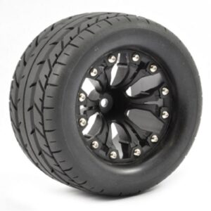 Fastrax FAST1201B 1:10 MT EAGLE MOUNTED 6-SPOKE BLACK 0 OFFSET (PR)