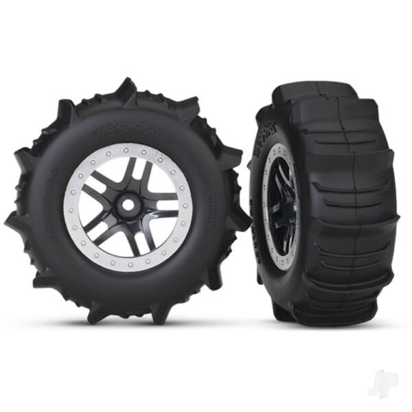 Traxxas TRX5891 Wheels & Tyres, Assembled Glued Paddle Tyres (2 pcs)