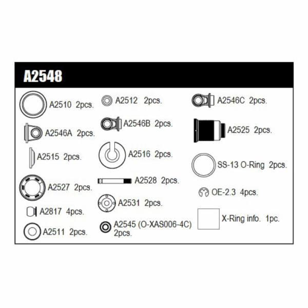 Mugen A2548 Damper Set - Complete