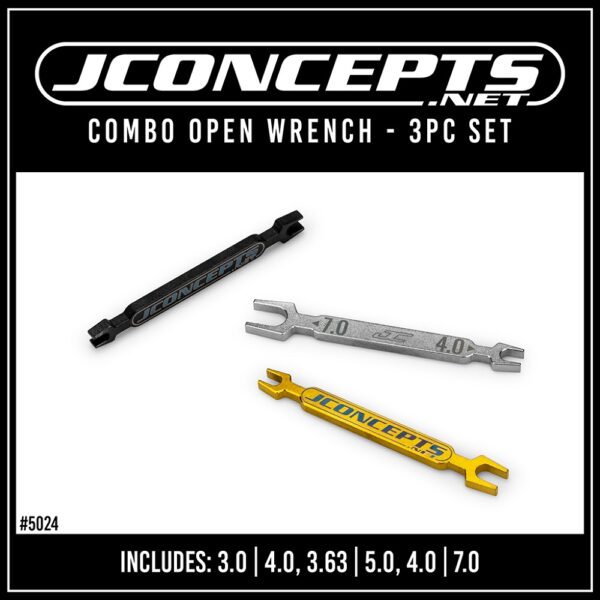 J Concepts JC5024 Combo Open Wrench Set - 3pc (3,4,3.63,5,4,7mm) - Image 2