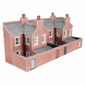 Metcalfe PN176 N Scale Low Relief Red Brick Terraced House Backs