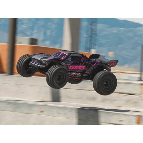 Arrma ARA3505T3 1/10 VORTEKS 223S DSC 2WD RTR Brushless Stadium Truck, Pink - Image 17