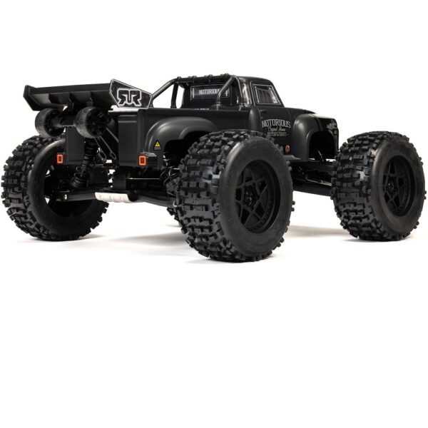 Arrma ARA8611V6T1 1/8 NOTORIOUS 6S V6 4X4 BLX Stunt Truck RTR Black - Image 2