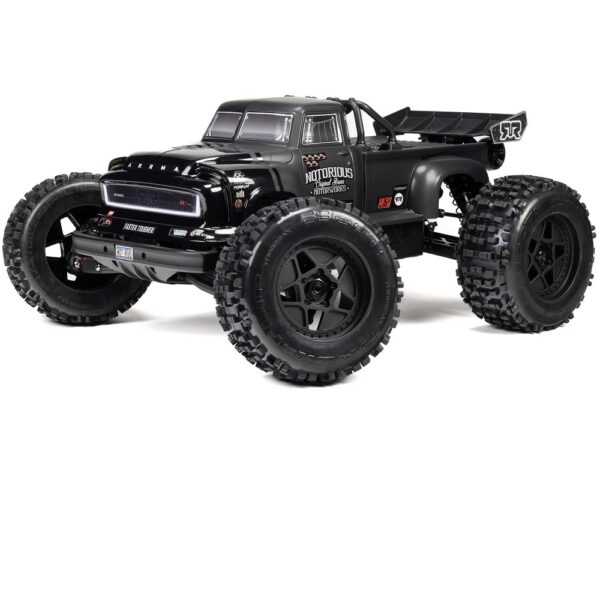 Arrma ARA8611V6T1 1/8 NOTORIOUS 6S V6 4X4 BLX Stunt Truck RTR Black