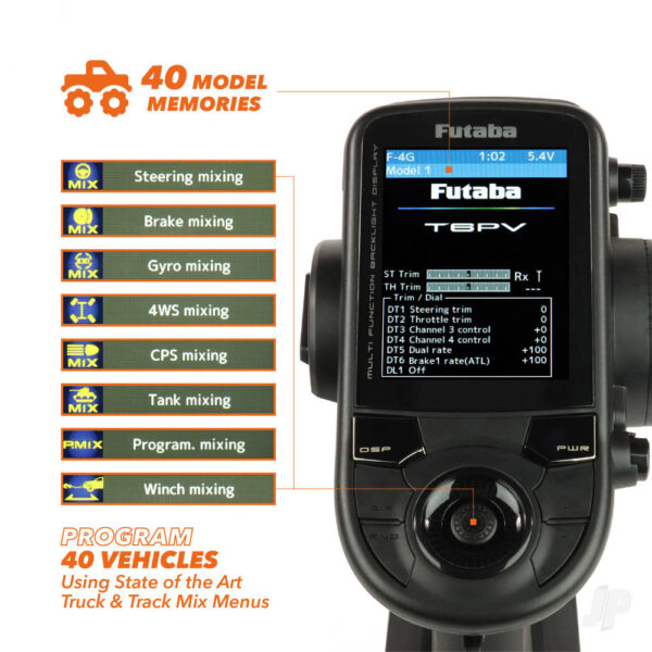 Futaba FUT05003229-3 T6PV 6-Channel Surface Radio with R404SBSE Rx - Image 4
