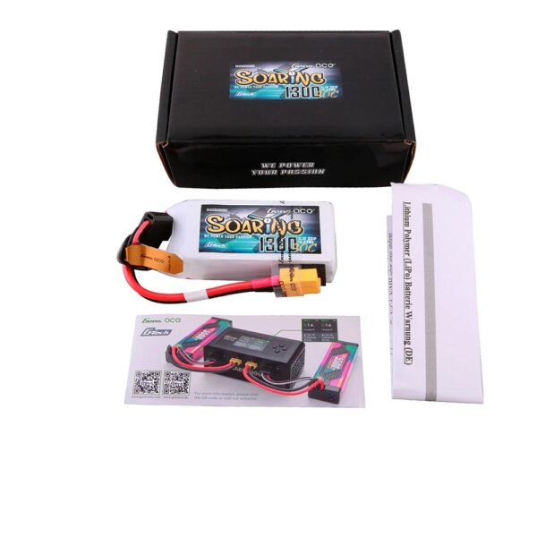 Gens Ace GT3S1300-60X6 Li-Po G-Tech 3S 11.1V 1300mAh 60C Soaring with XT60 - Image 2