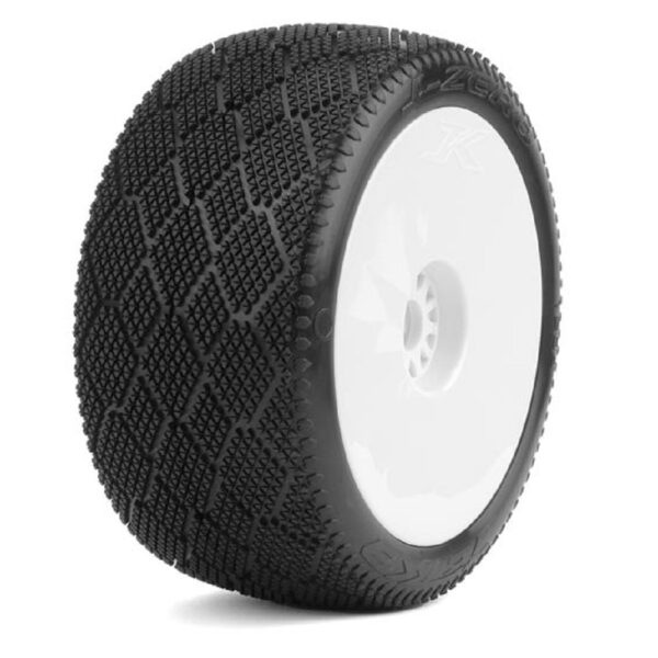 Jetko JK1208SSG J Zero Super Soft 1:8 Truggy Pre-glued on White Rims (2)