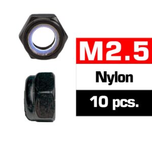 Ultimate Racing UR165250 M2,5 Nylon Locknuts (10pcs)