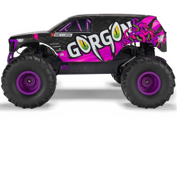 ARRMA ARA3230ST4 1/10 GORGON MEGA 550 2WD MT with Battery & Charger Purple - Image 5