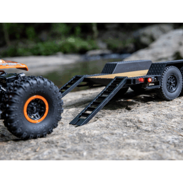 Axial AXI00009 SCX24 Flat Bed Vehicle Trailer with LED Taillights:1/24th - Image 6