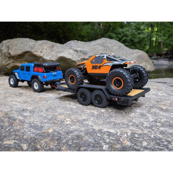 Axial AXI00009 SCX24 Flat Bed Vehicle Trailer with LED Taillights:1/24th - Image 7